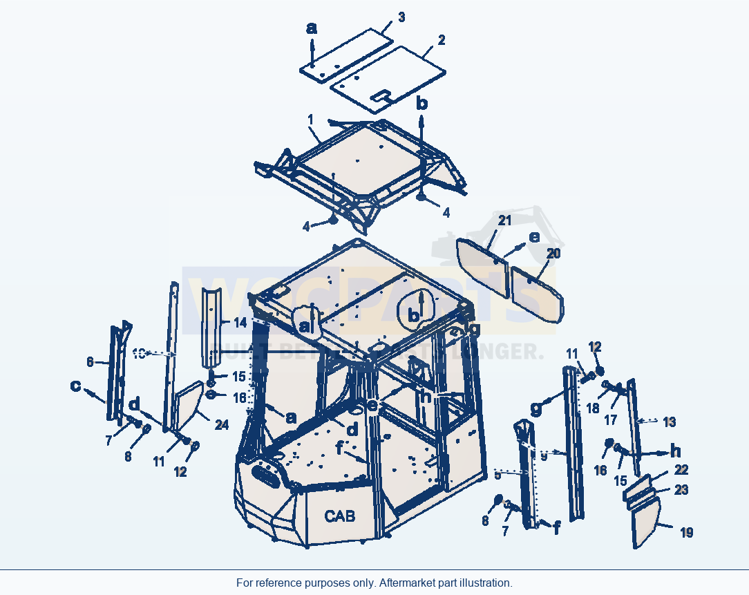 Komatsu WA500-6 Rops Cab Interior Trim And Sound Suppression parts diagram