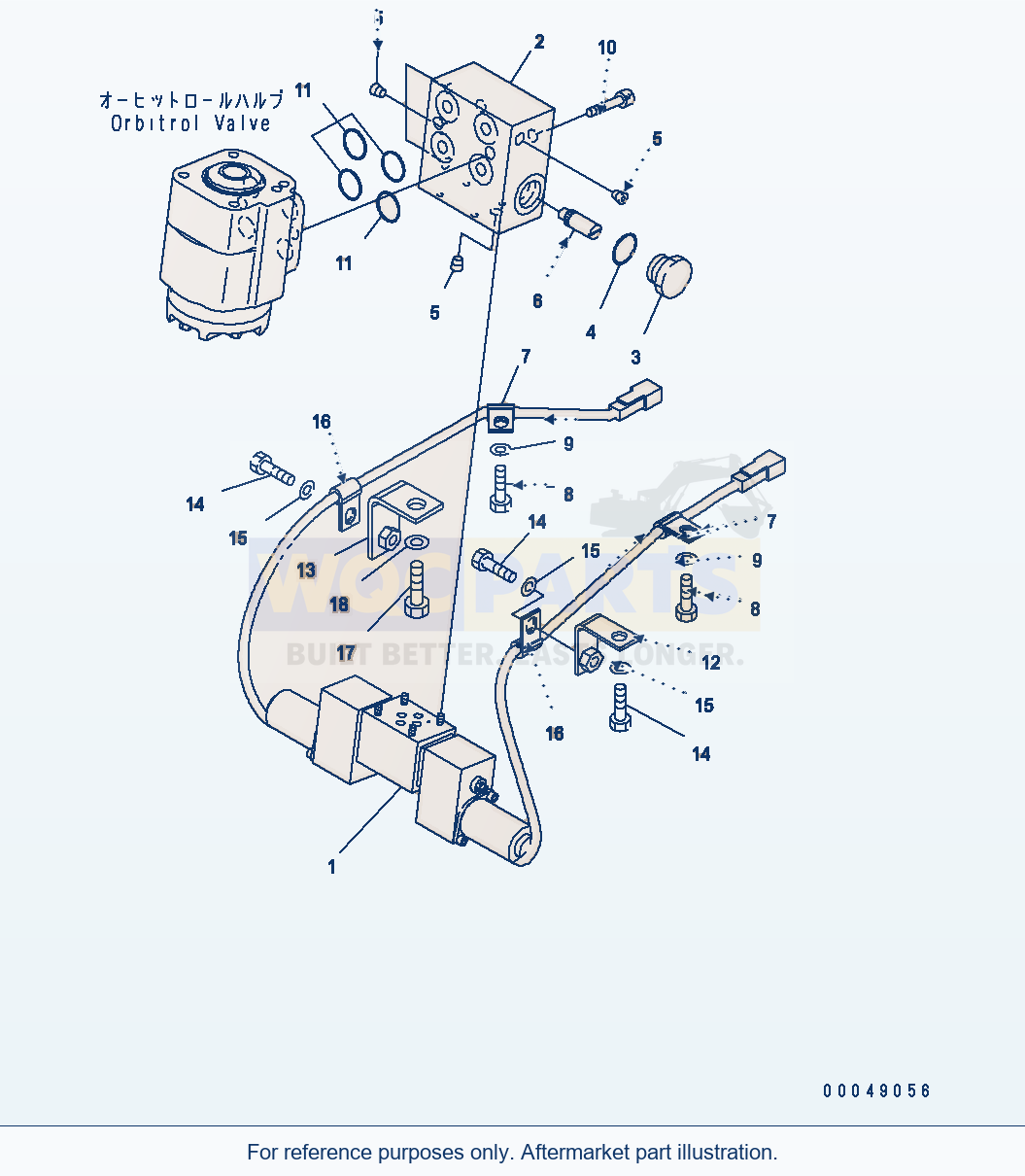 Komatsu WA500-6 Rops Cab (Joy Stick Steering Valve) parts diagram