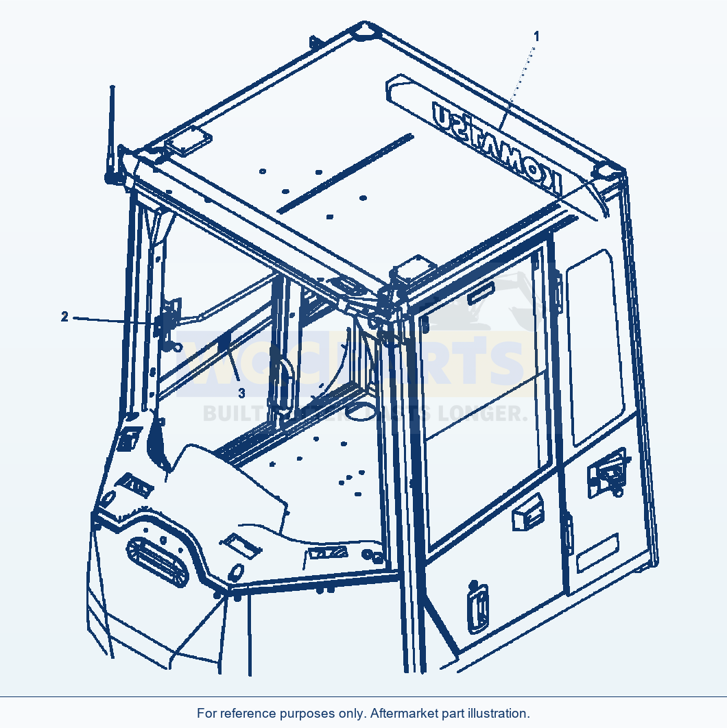 Komatsu WA500-6 Rops Cab Marks parts diagram