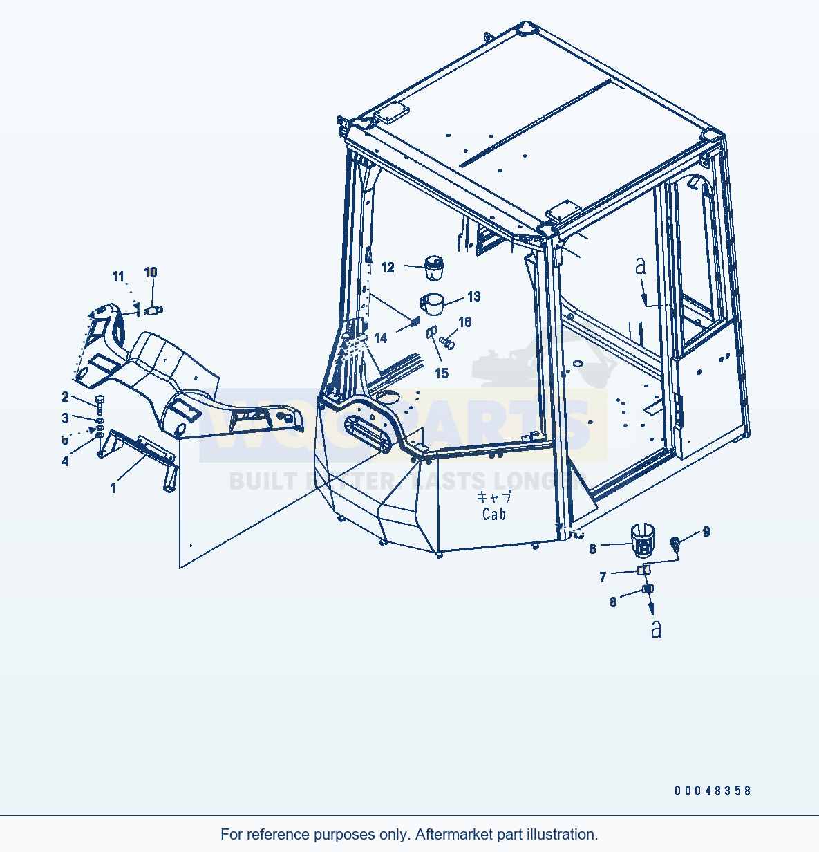 Komatsu WA500-6 Rops Cab (Monitor Mounting Parts) parts diagram