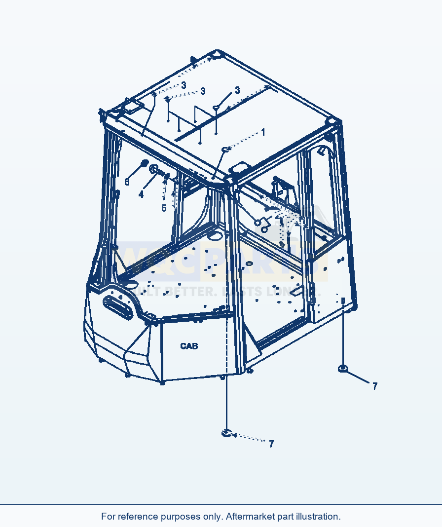 Komatsu WA500-6 Rops Cab Mounting parts diagram