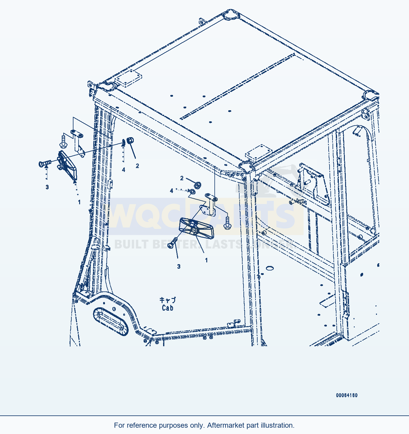 Komatsu WA500-6 Rops Cab, Rearview Mirror (#55425-) parts diagram