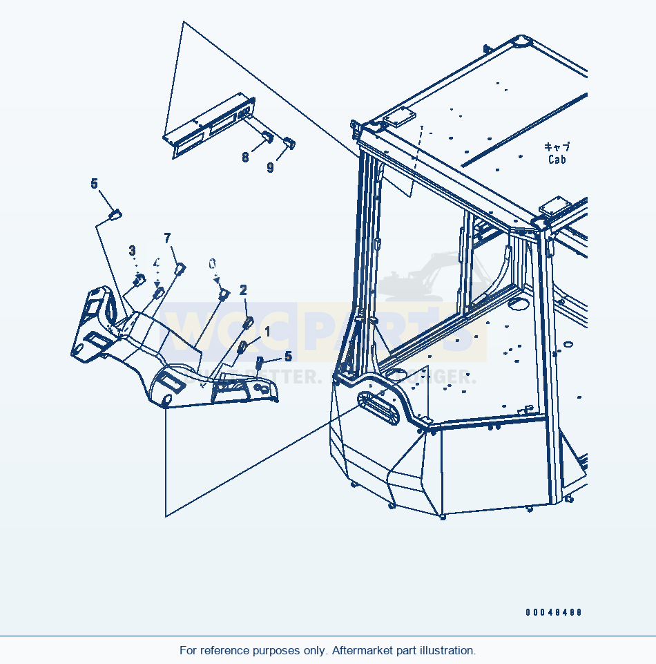 Komatsu WA500-6 Rops Cab (Switch)(#55001-) Serial 55001-55478 parts diagram