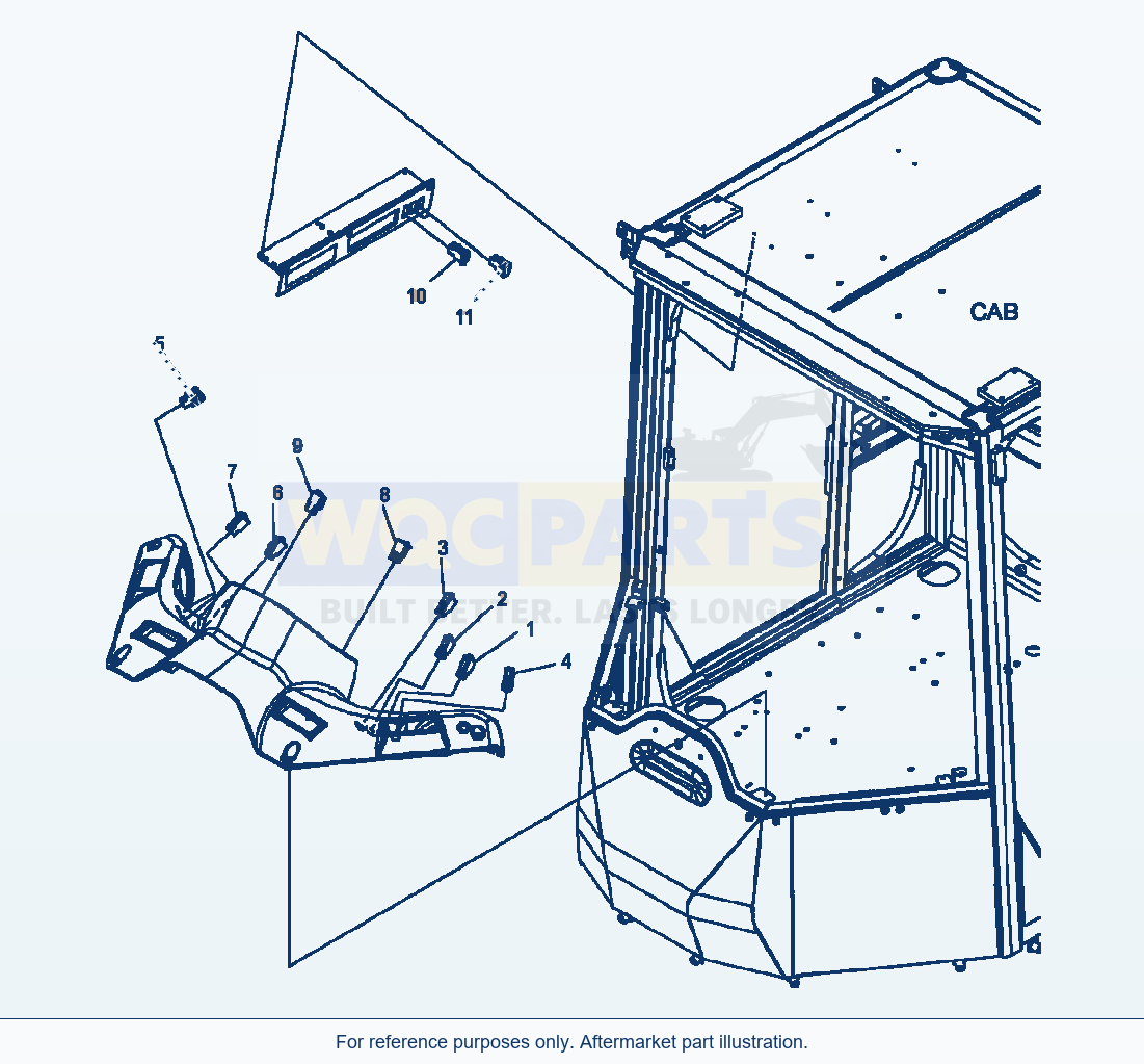 Komatsu WA500-6 Rops Cab Switch (Ecss And Load Meter) parts diagram