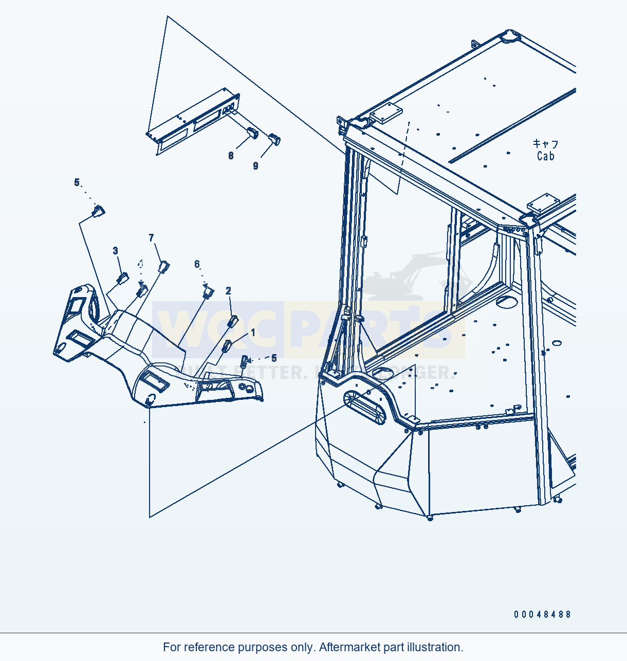 Komatsu WA500-6 Rops Cab (Switch) parts diagram