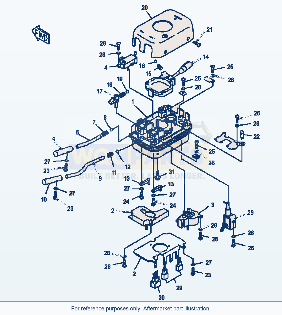 Komatsu WA500-6 Rops Cab Transmission Control Switch parts diagram