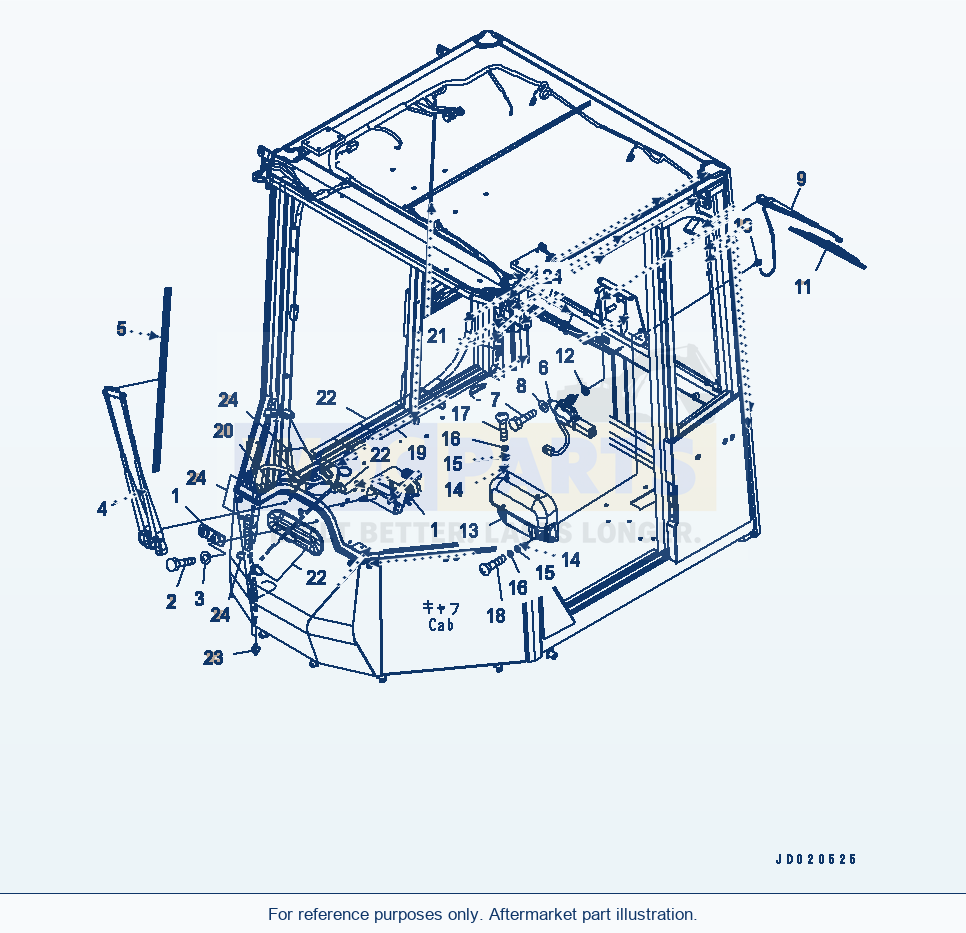 Komatsu WA500-6 Rops Cab (Wiper)(#55001-) Serial 55001-55478 parts diagram