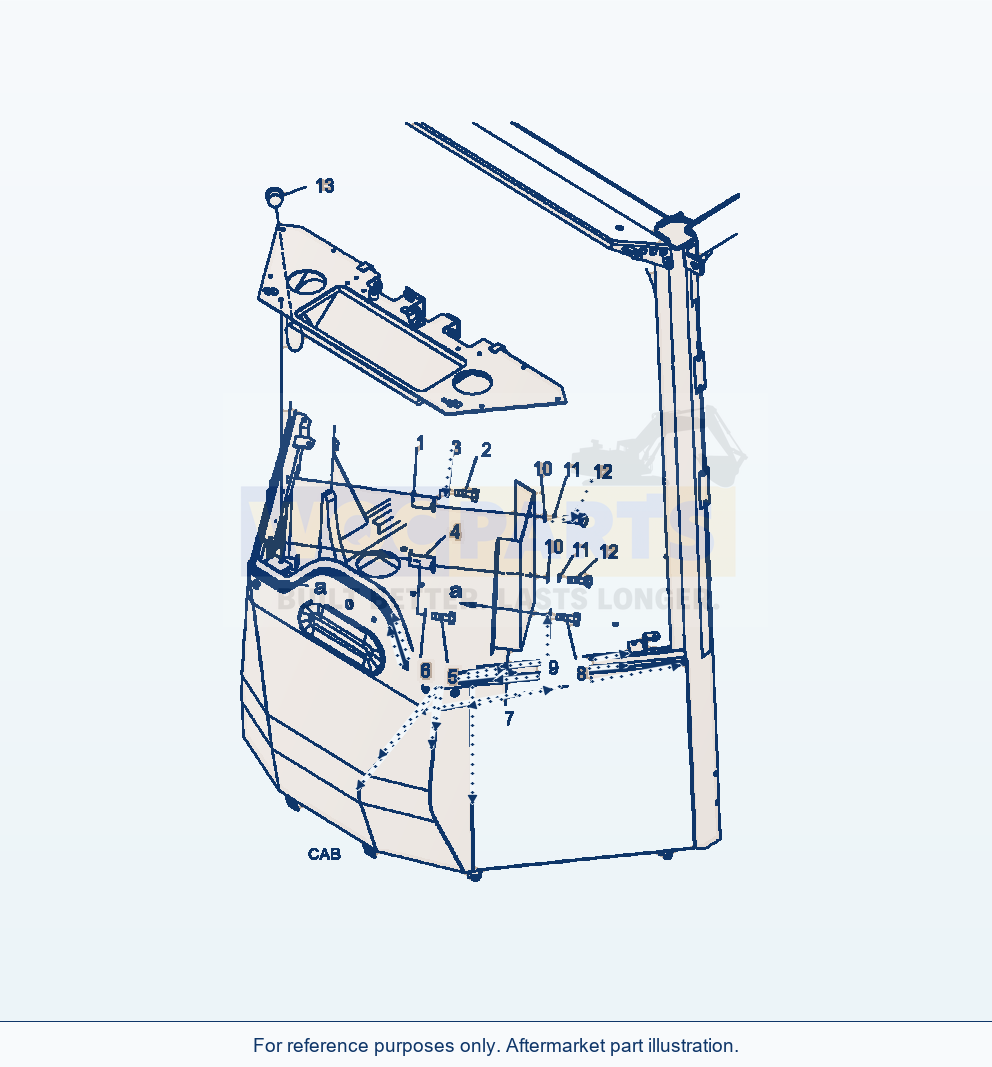 Komatsu WA500-6 Rops Cab Without Cooler And Heater Box parts diagram