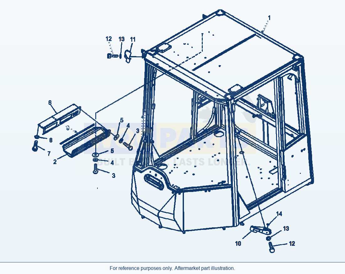 Komatsu WA500-6 Rops Cab parts diagram