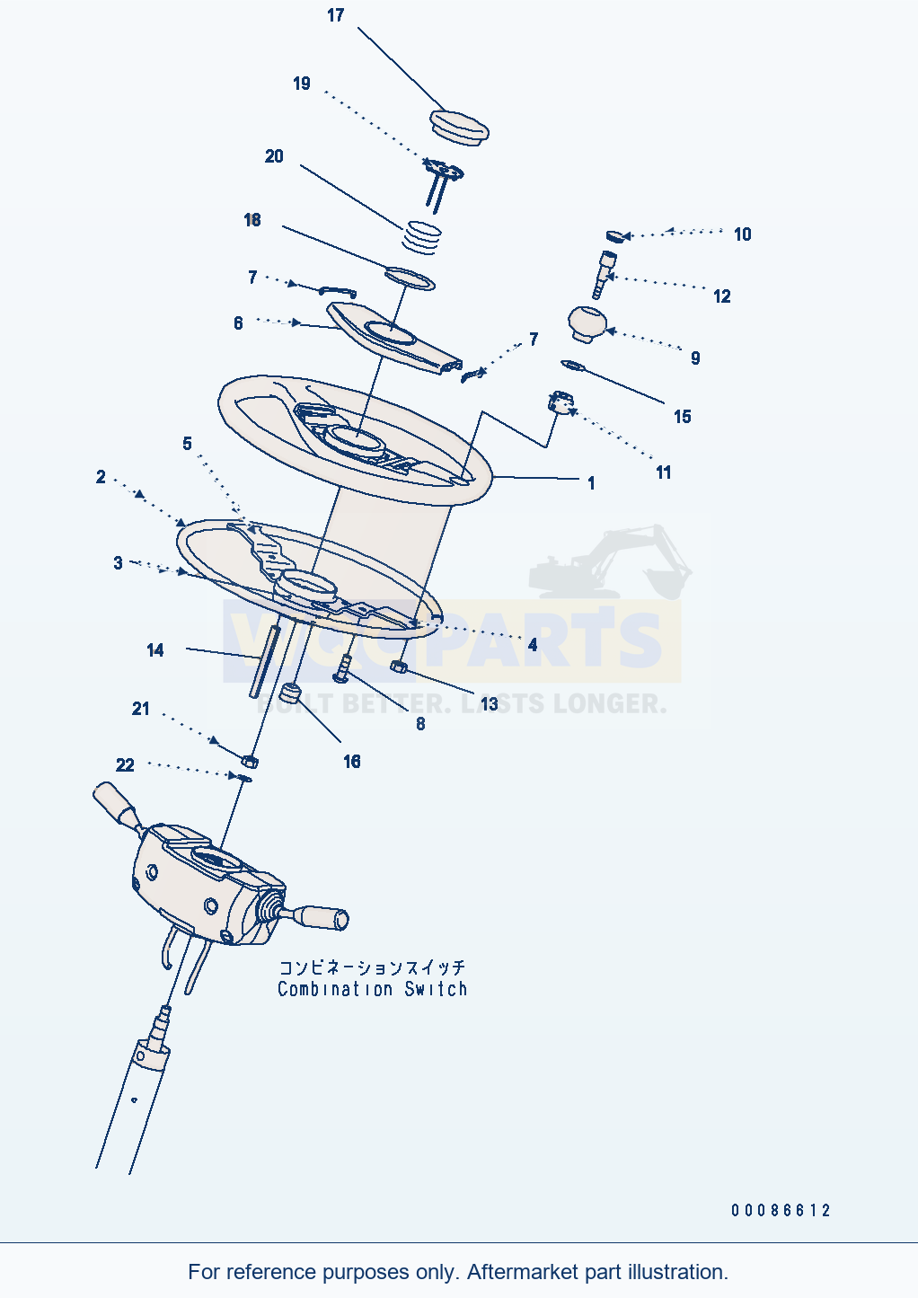 Komatsu WA500-6 Steering Wheel (Sn H60461-) parts diagram