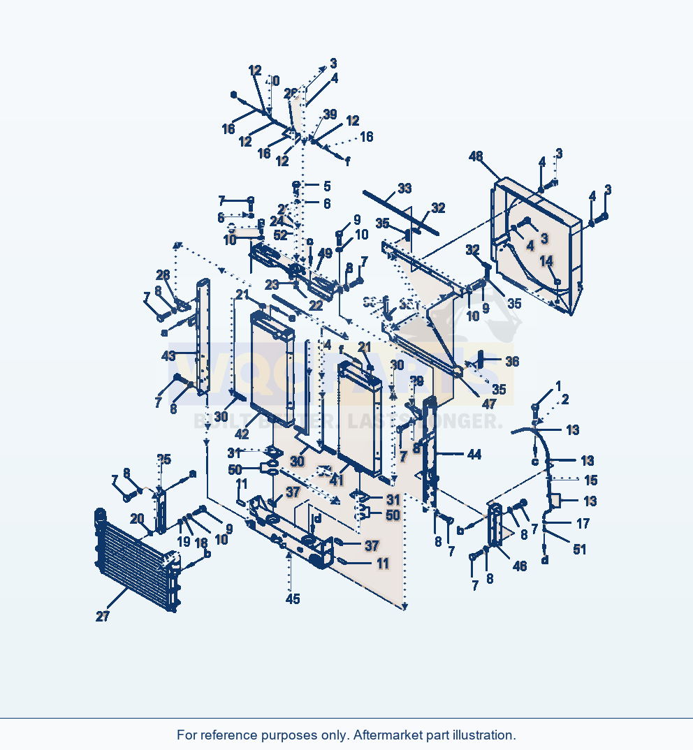 Komatsu WA500-6 Radiator Complete Assembly - Standard parts diagram