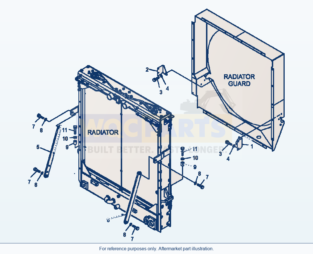 Komatsu WA500-6 Radiator Mounting Serial A93001-UP parts diagram