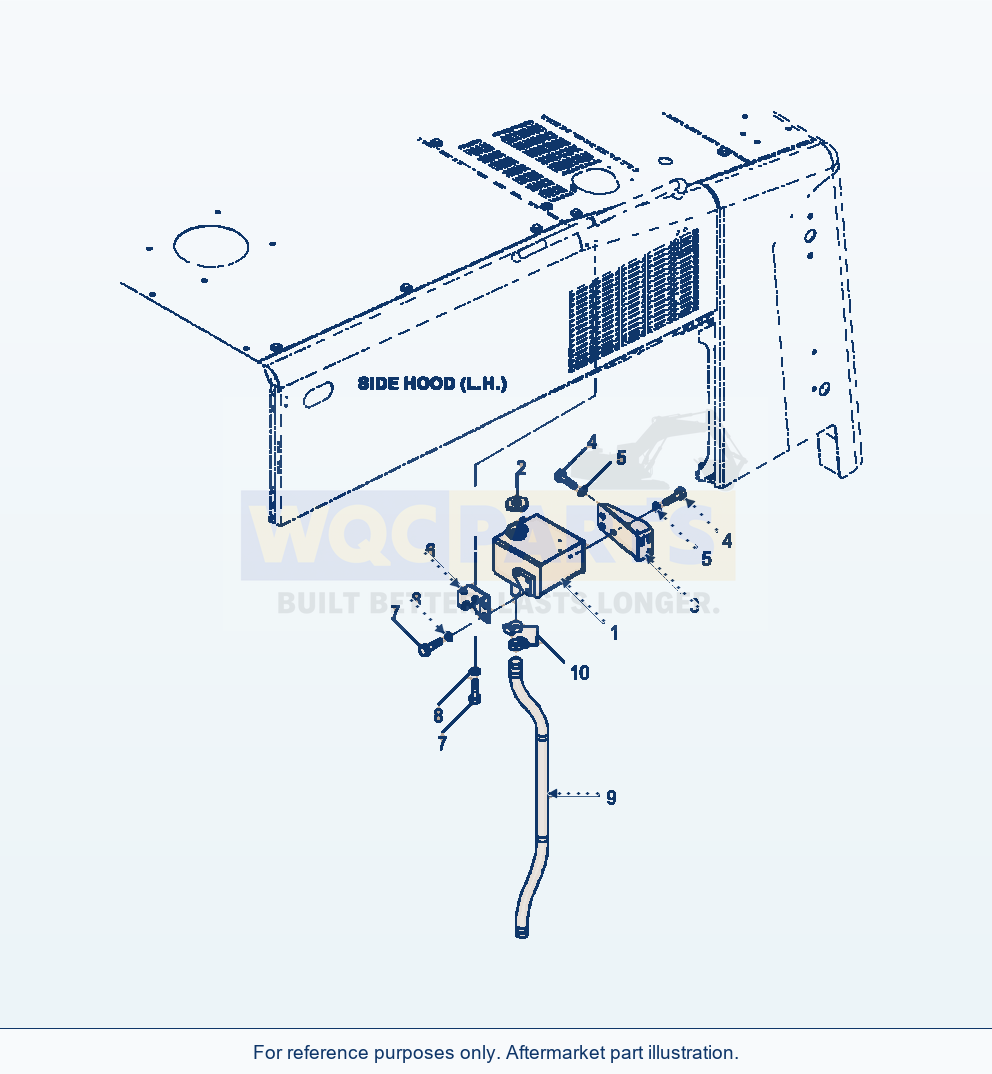 Komatsu WA500-6 Radiator Piping Radiator Sub Tank And Mounting parts diagram