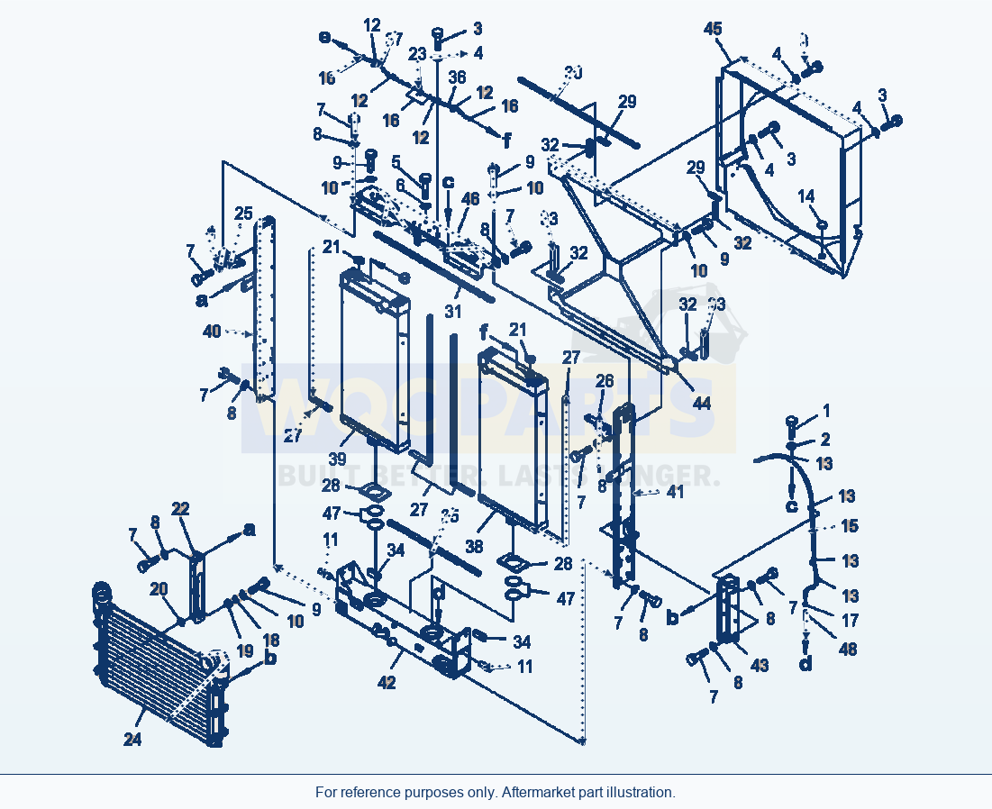 Komatsu WA500-6 Radiator parts diagram