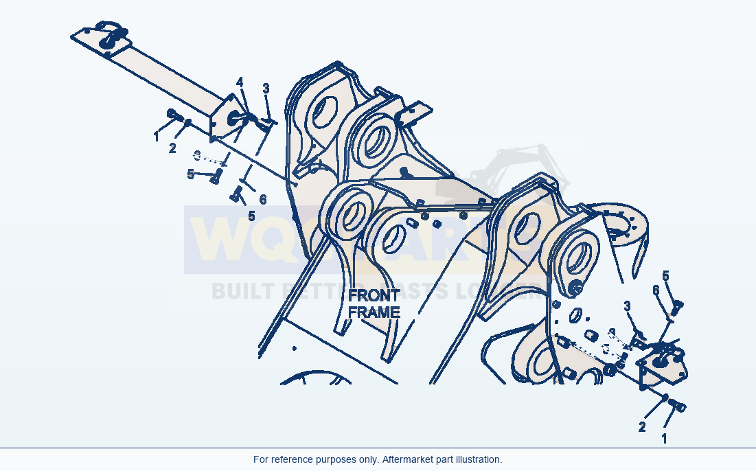 Komatsu WA500-6 Front Light Head Lamp Mounting Hardware parts diagram