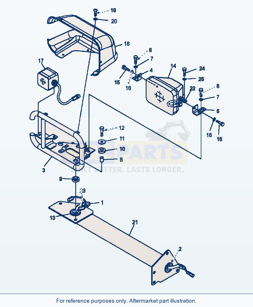 Komatsu WA500-6 Front Light R.H. Head Lamp parts diagram