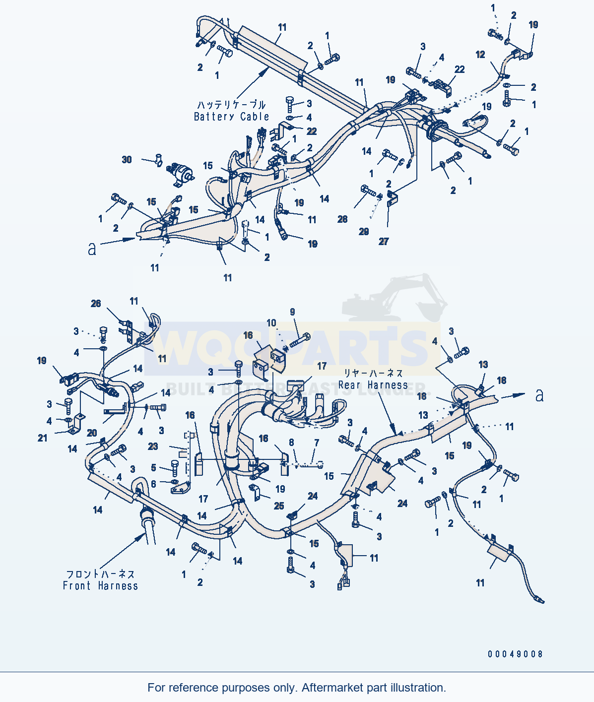Komatsu WA500-6 Rear Harness (Mounting Parts) parts diagram