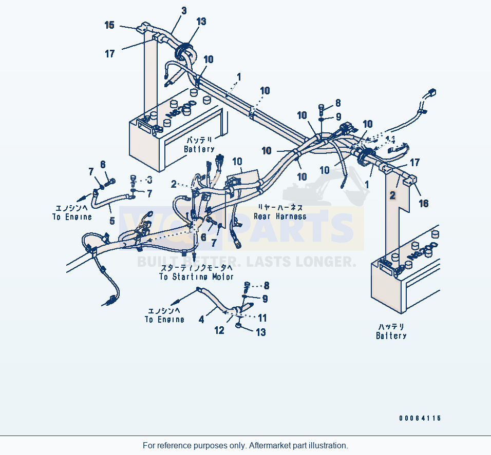 Komatsu WA500-6 Rear Harness (Wire)(#55001-) Serial 55001-55478 parts diagram
