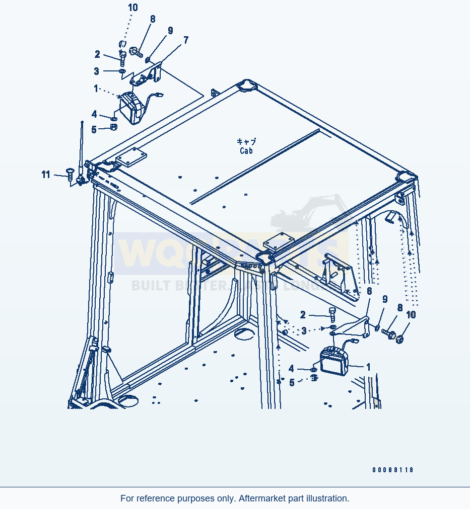 Komatsu WA500-6 Work Lamp(#55001-) Serial 55001-55478 parts diagram