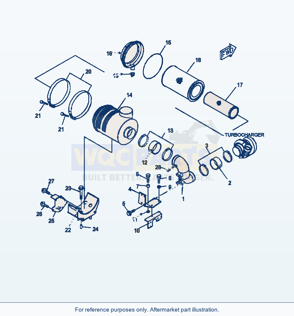 Komatsu WA500-6 Air Cleaner Serial A93001-UP parts diagram