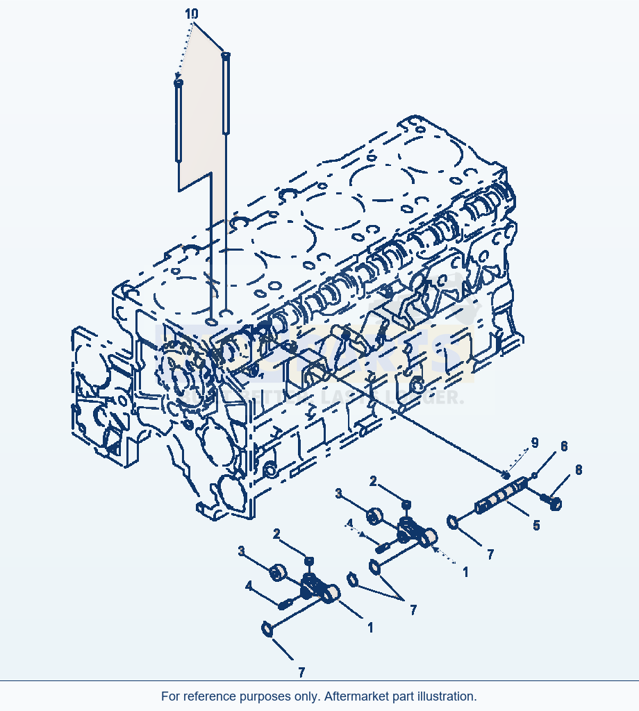 Komatsu WA500-6 Cam Follower And Push Rod Serial A92001-A93000 parts diagram