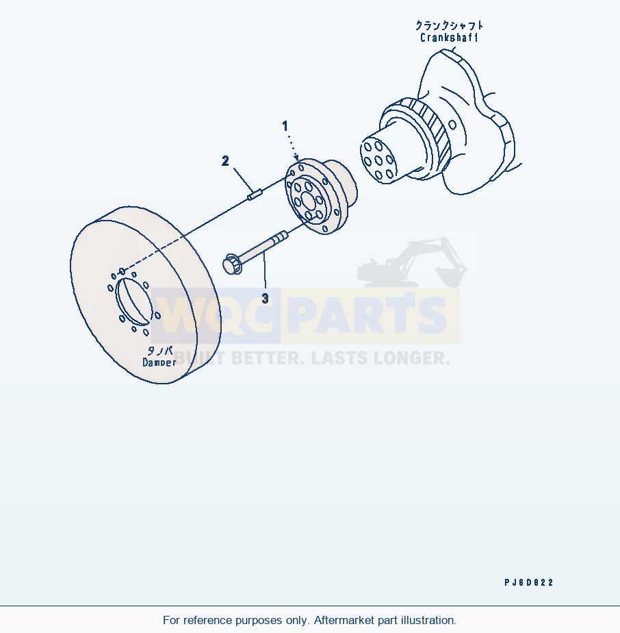 Komatsu WA500-6 Damper Flange Serial 55001-55478 parts diagram