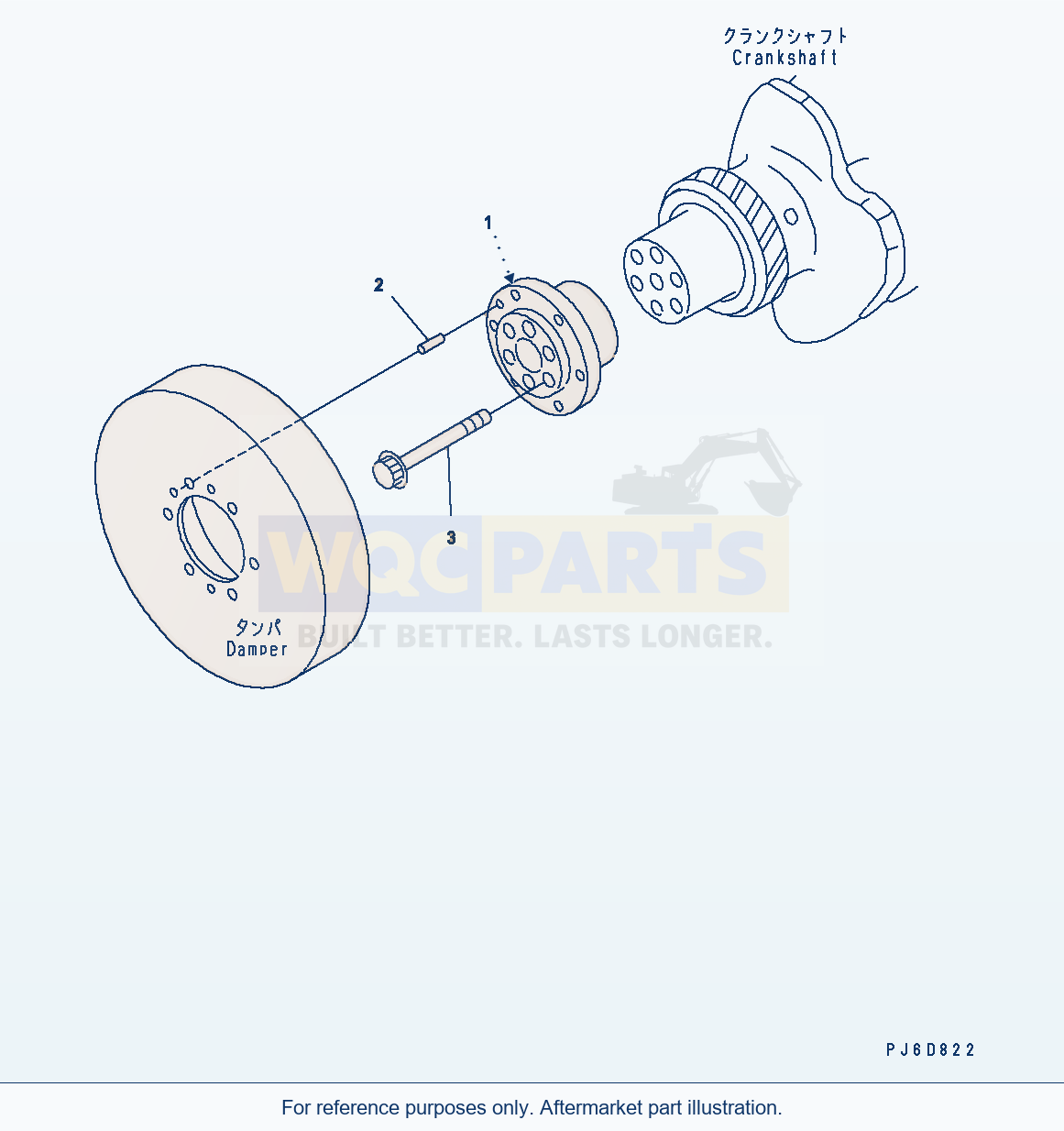 Komatsu WA500-6 Damper Flange Serial H60051 - UP parts diagram