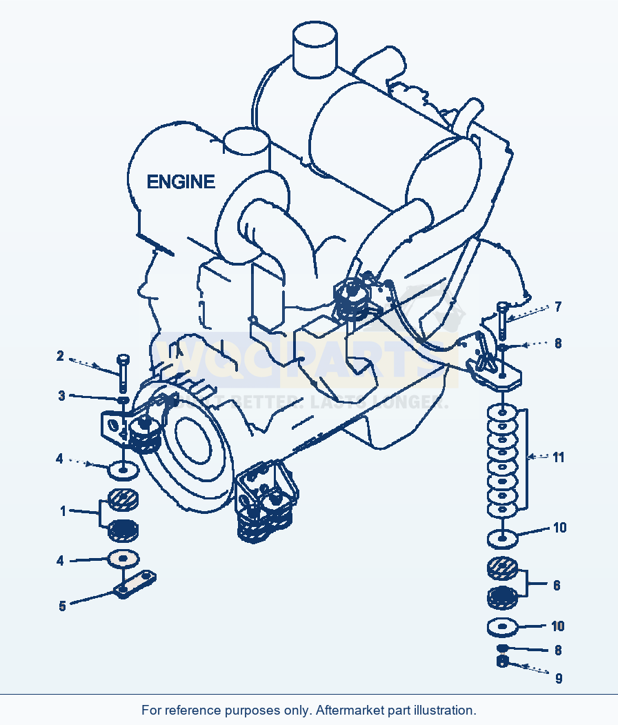 Komatsu WA500-6 Engine Mount Serial A92001-A93000 parts diagram