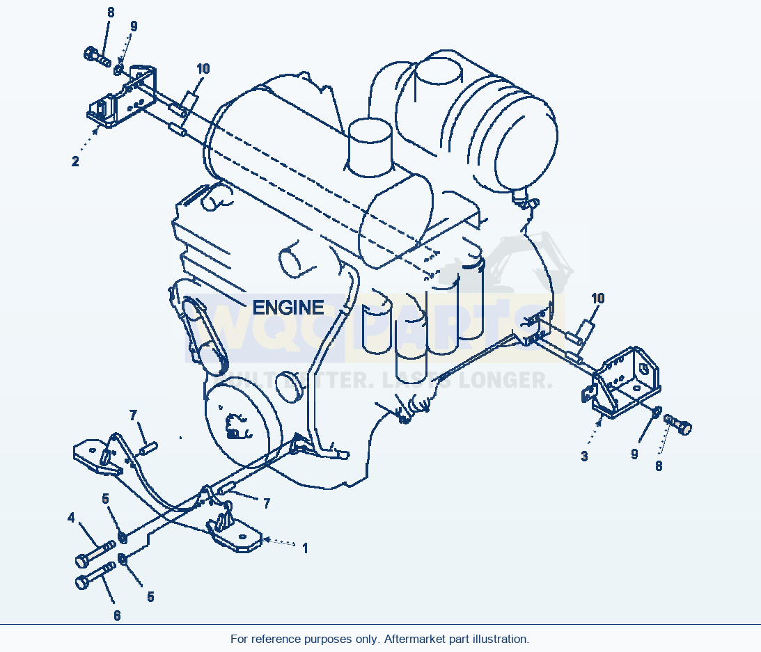 Komatsu WA500-6 Engine Mounting Serial A92001-A93000 parts diagram