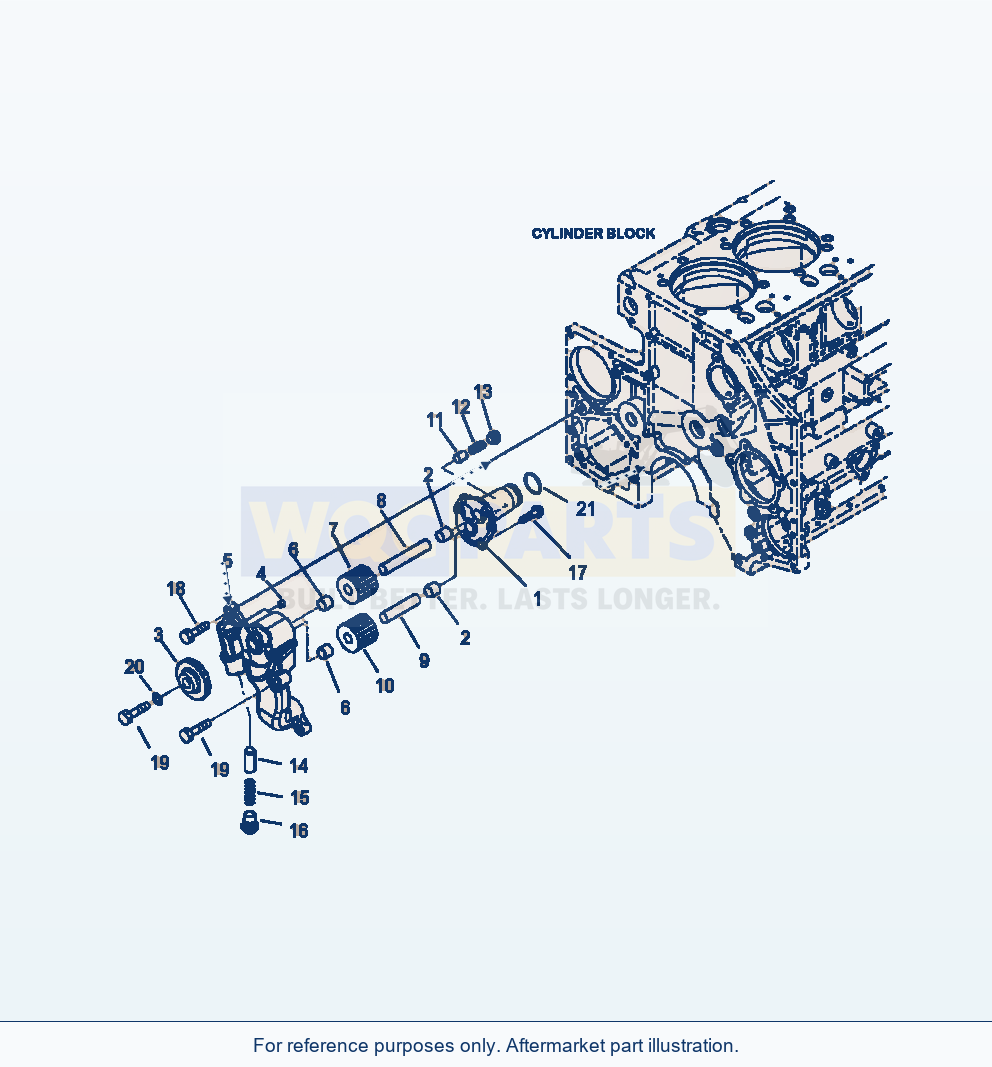 Komatsu WA500-6 Engine Oil Pump parts diagram