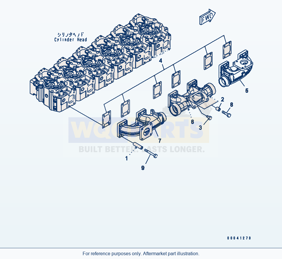 Komatsu WA500-6 Exhaust Manifold(#530003-) Serial 55001-55478 parts diagram