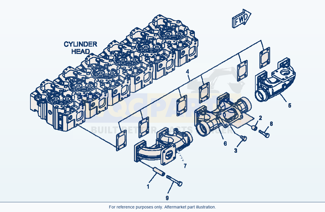 Komatsu WA500-6 Exhaust Manifold Serial A93001-UP parts diagram