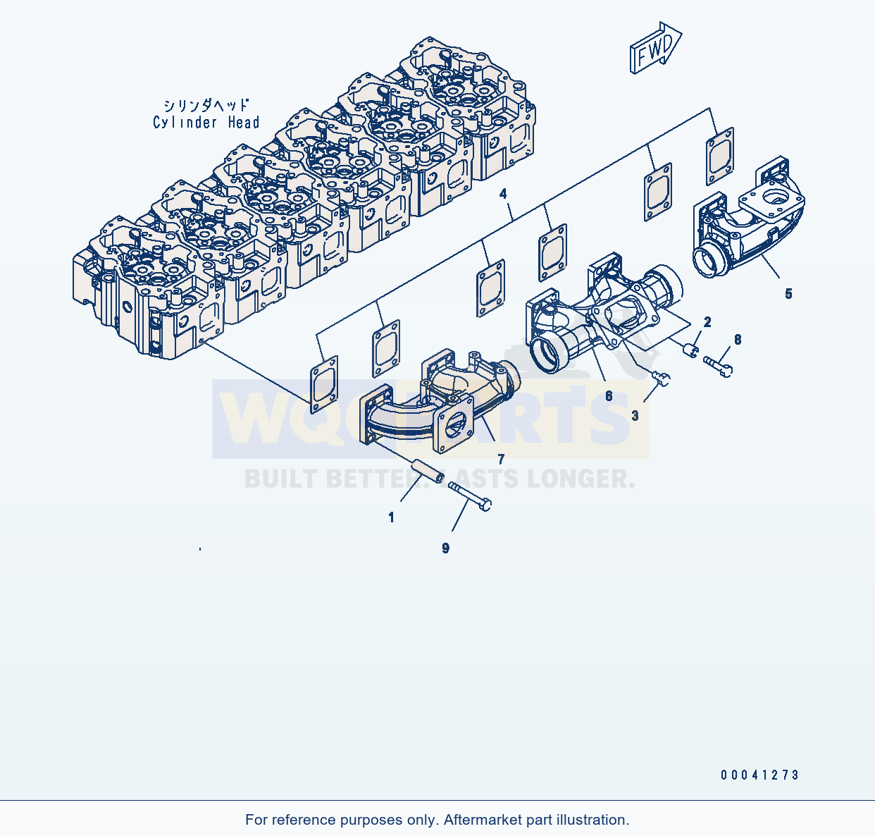 Komatsu WA500-6 Exhaust Manifold Serial H60051 - UP parts diagram