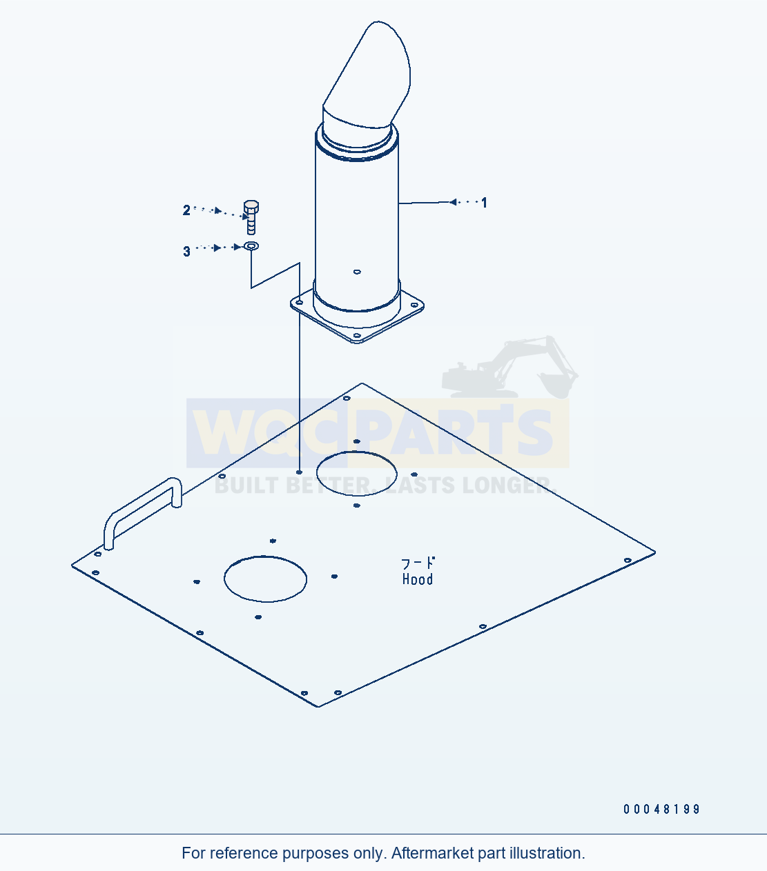 Komatsu WA500-6 Exhaust Pipe Serial H60051 - UP parts diagram