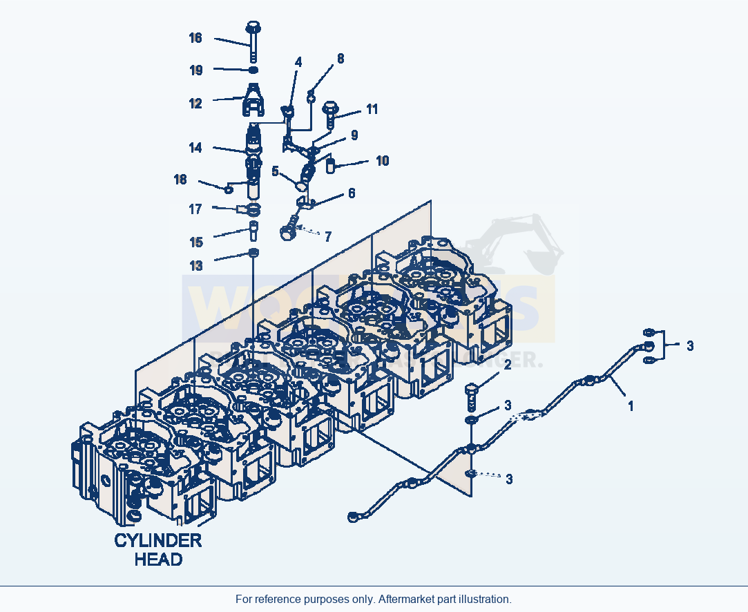 Komatsu WA500-6 Fuel Injector parts diagram