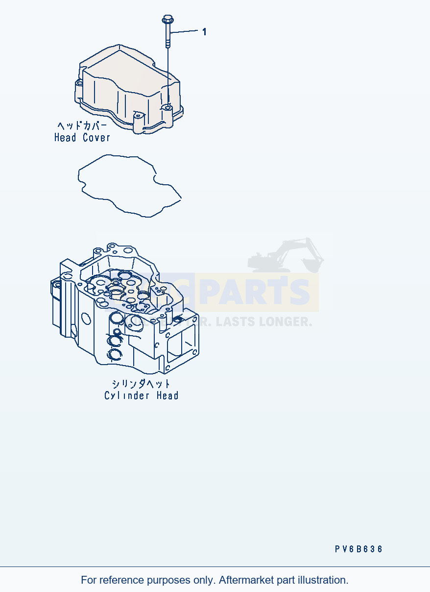 Komatsu WA500-6 Head Cover Mounting Bolt Serial H60051 - UP parts diagram
