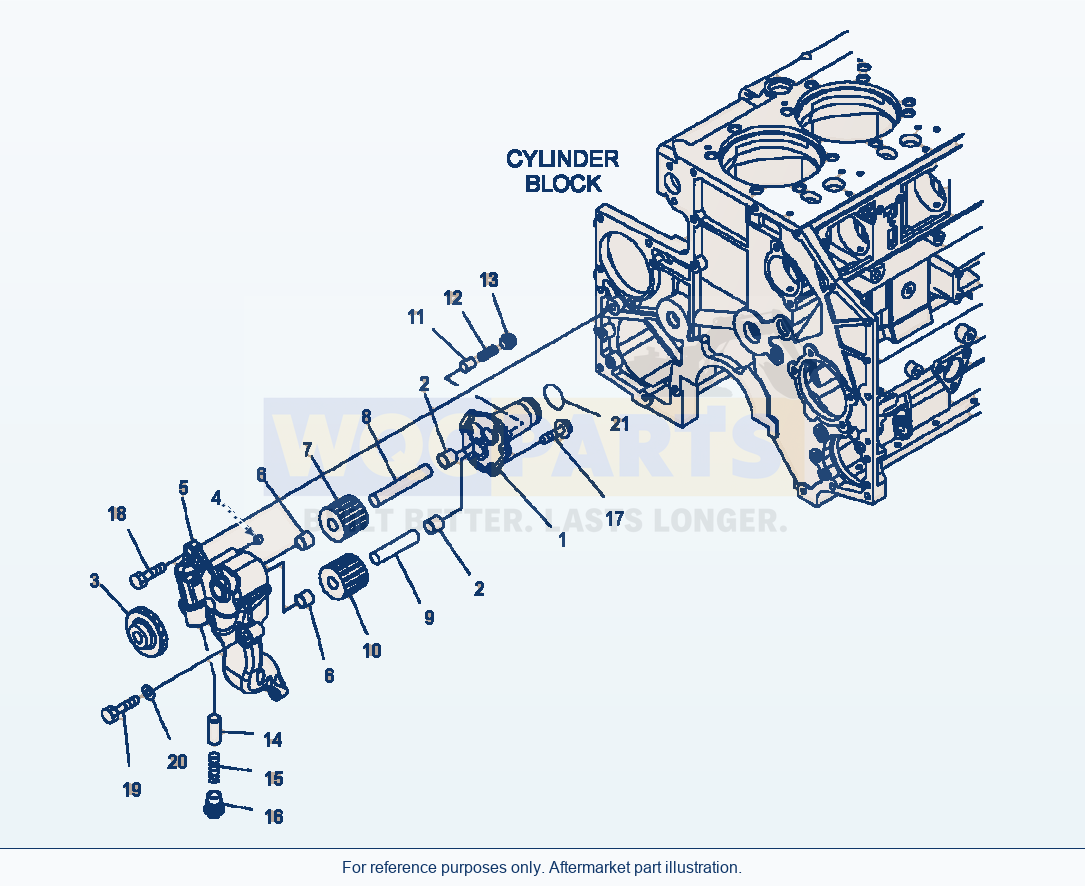 Komatsu WA500-6 Lubricating Oil Pump parts diagram