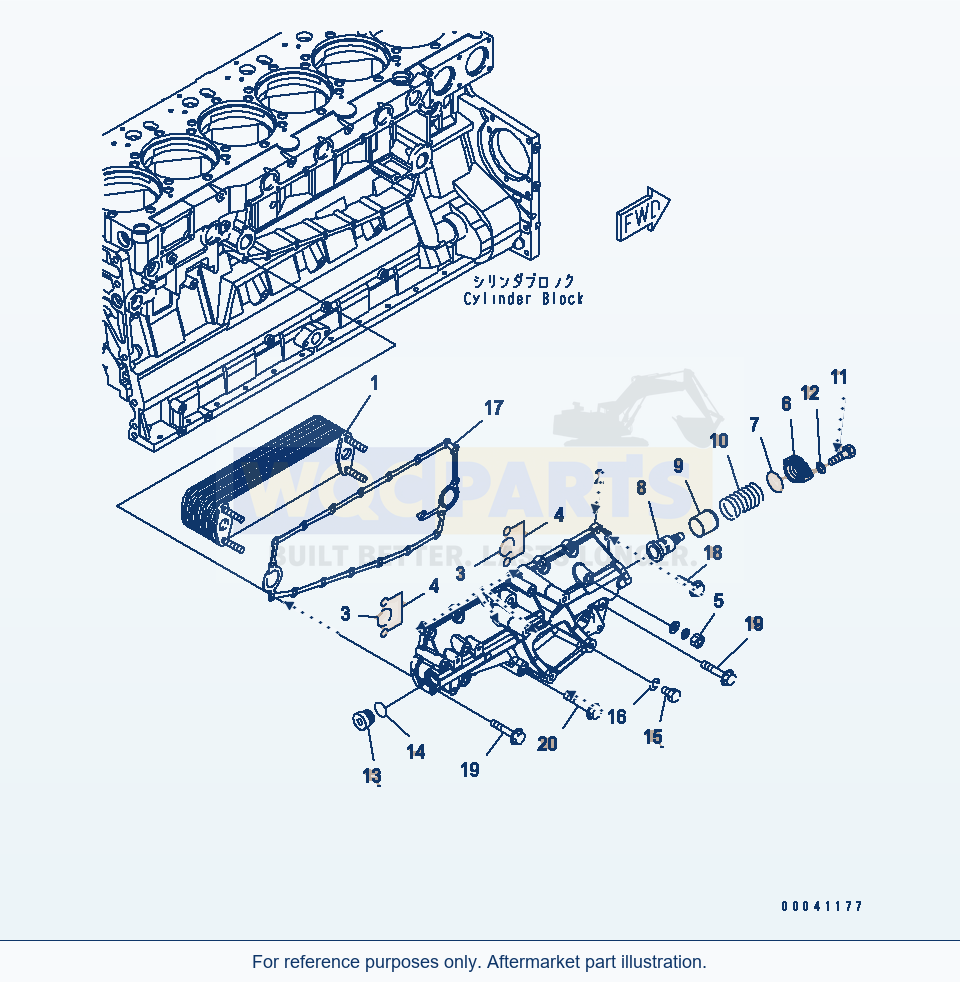 Komatsu WA500-6 Oil Cooler Serial 55001-55478 (ECOT3, FOR EU) parts diagram