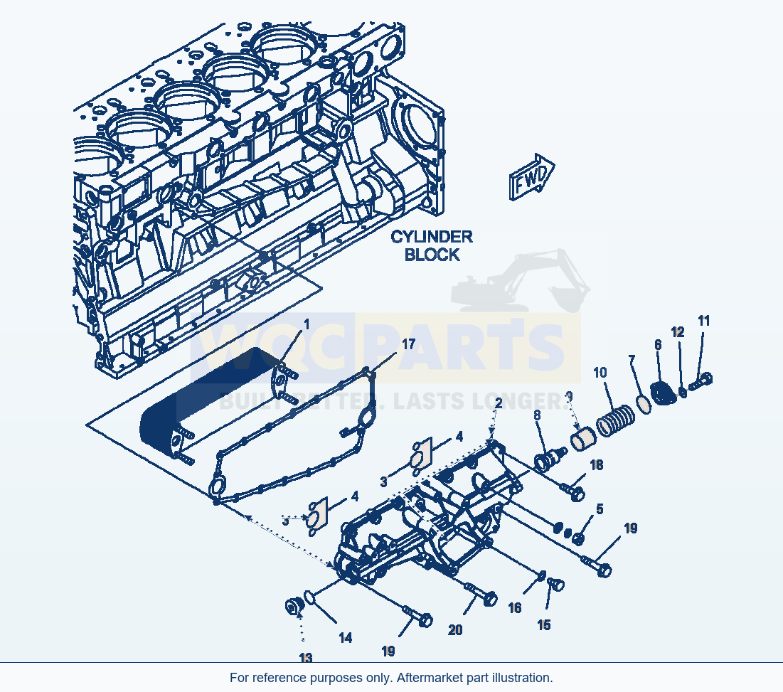 Komatsu WA500-6 Oil Cooler Serial A93001-UP parts diagram