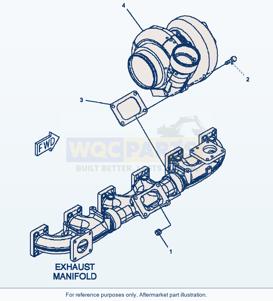 Komatsu WA500-6 Turbocharger Mounting Serial A92001-A93000 parts diagram