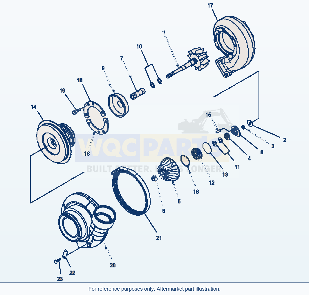 Komatsu WA500-6 Turbocharger Serial A93001-UP parts diagram