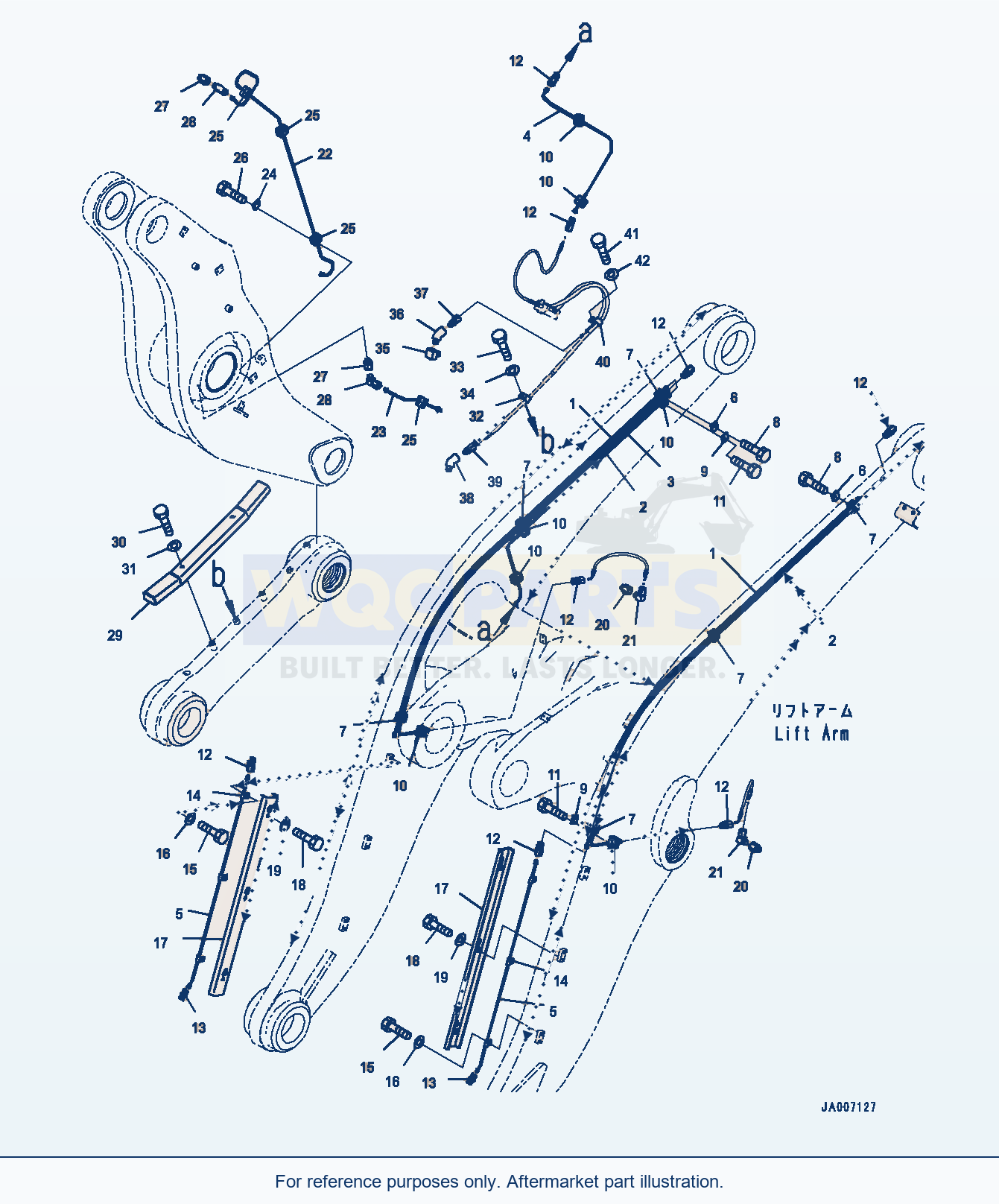 Komatsu WA500-6 Auto-Greasing Tube, Boom Side (#55479-) parts diagram