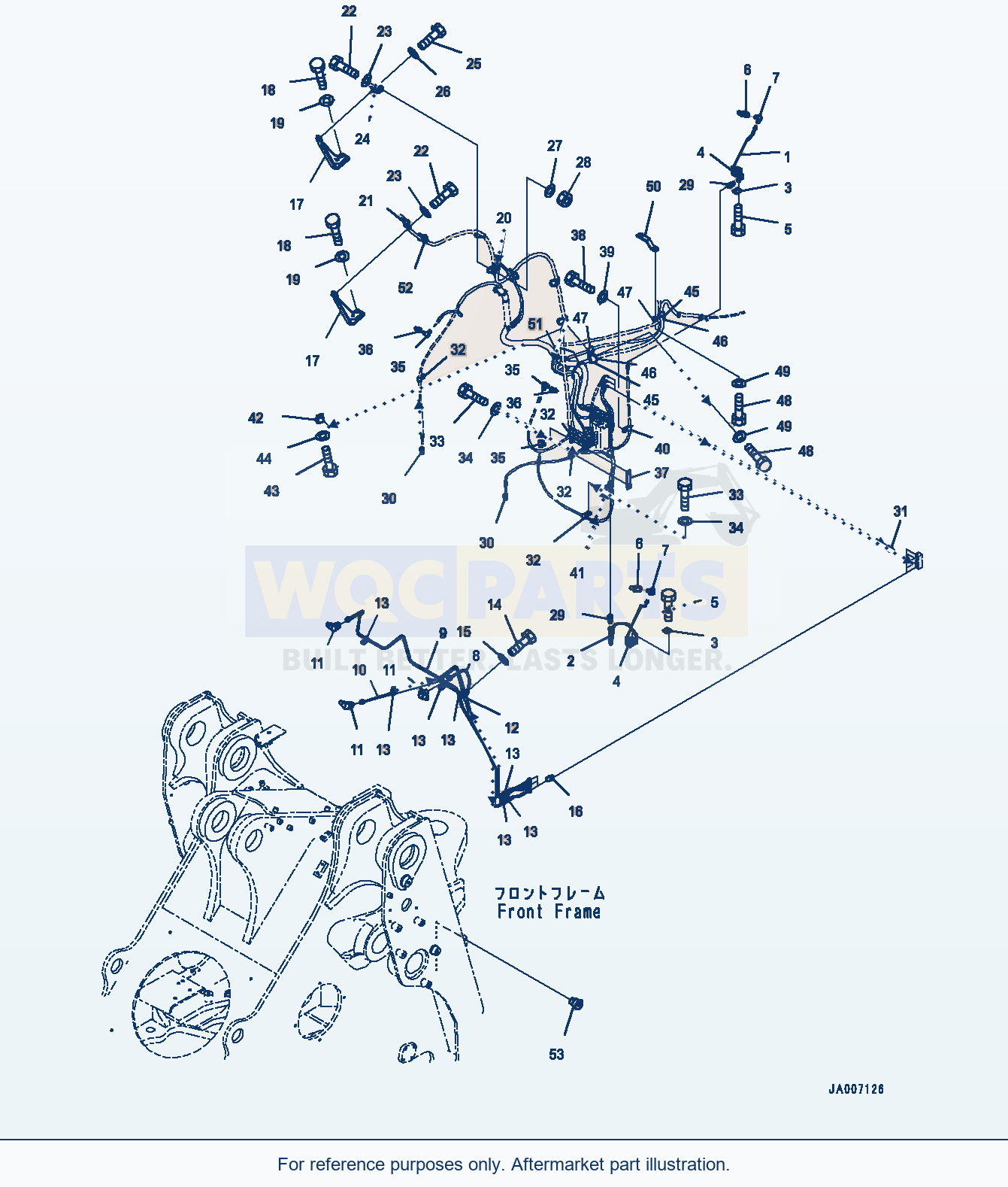 Komatsu WA500-6 Auto-Greasing Tube, Front Frame Side (#55479-) parts diagram