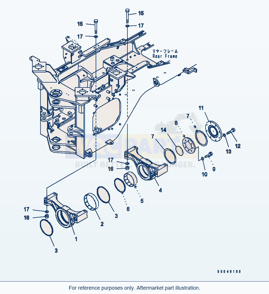 Komatsu WA500-6 Axle Support(#55001-) Serial 55001-55478 parts diagram