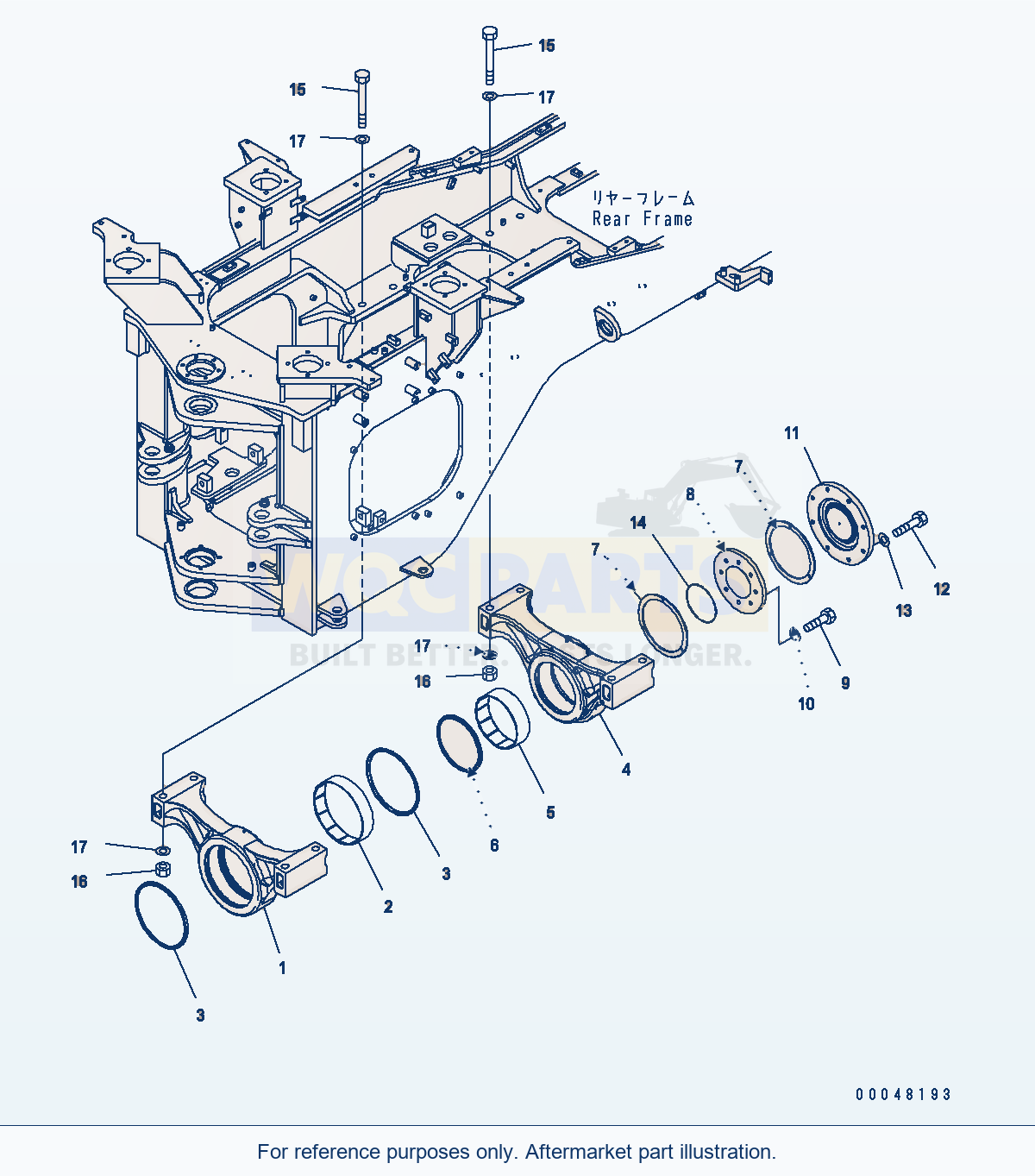 Komatsu WA500-6 Axle Support Serial H60051 - UP parts diagram