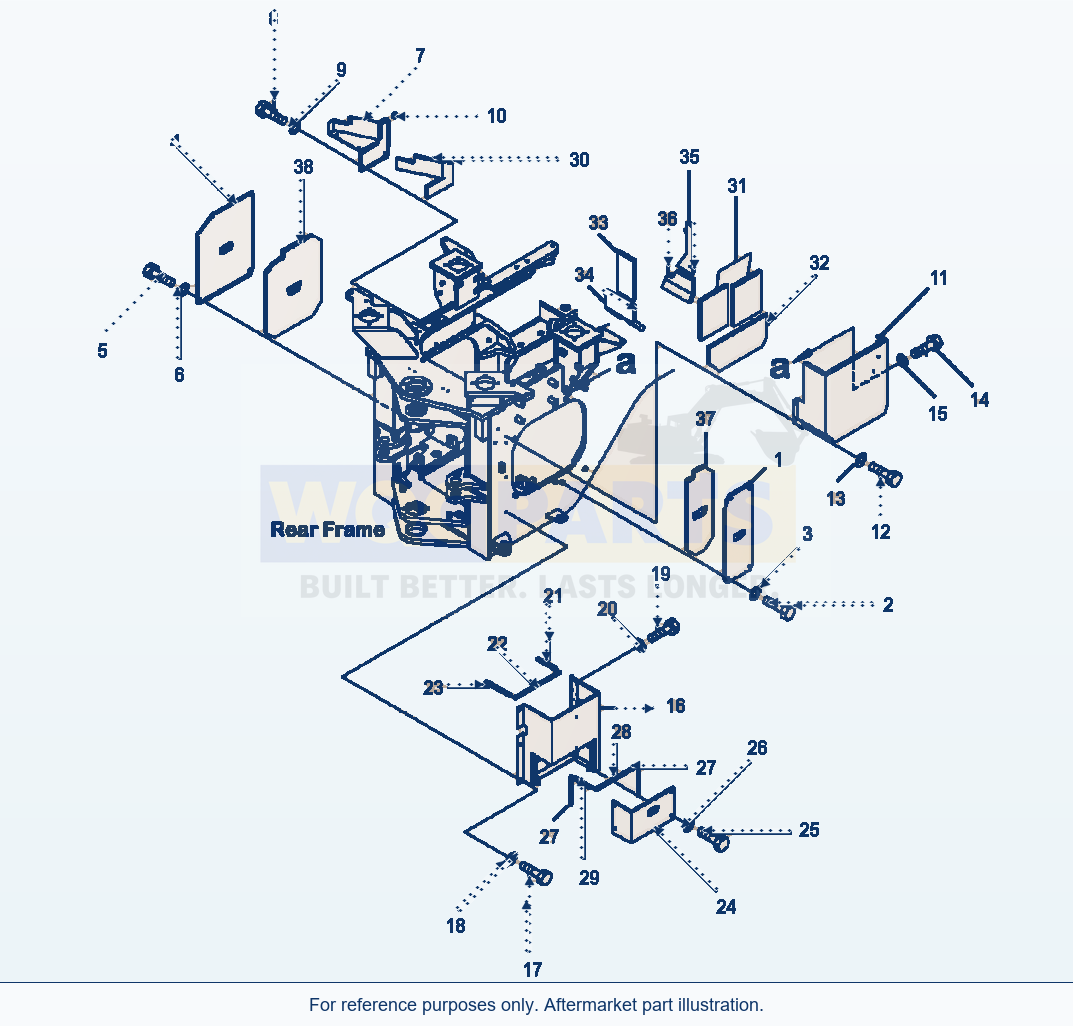 Komatsu WA500-6 Frame Assembly Rear Frame Access Covers parts diagram