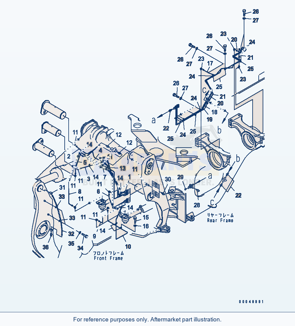 Komatsu WA500-6 Remote Grease Tube(#55001-) Serial 55001-55478 parts diagram
