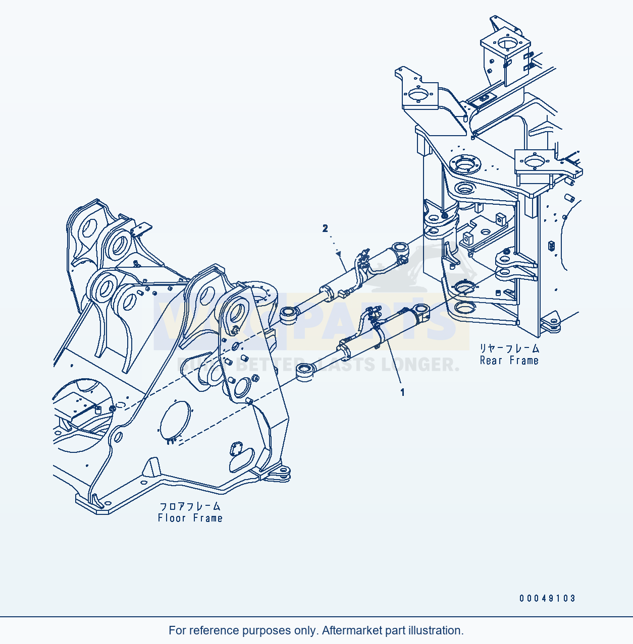 Komatsu WA500-6 Steering Cylinder parts diagram