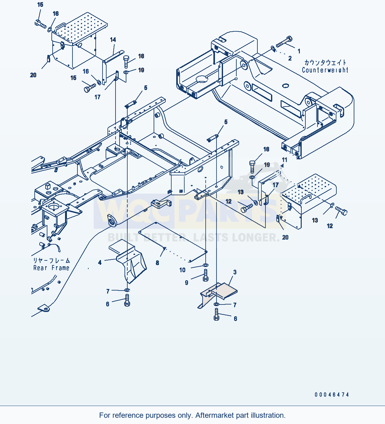 Komatsu WA500-6 Counterweight (Mounting Parts) parts diagram
