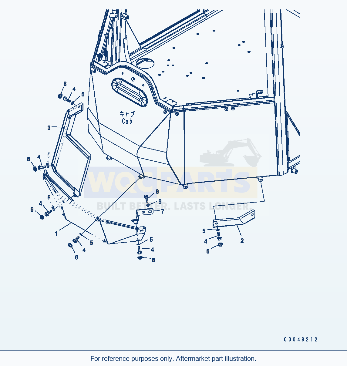 Komatsu WA500-6 Floor Frame Cover Serial H60051 - UP parts diagram